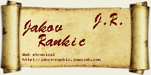 Jakov Rankić vizit kartica